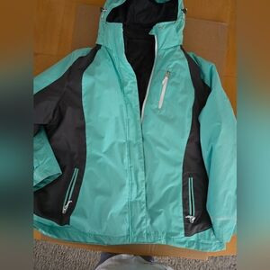 Free Country Aqua and Gray Ski Jacket